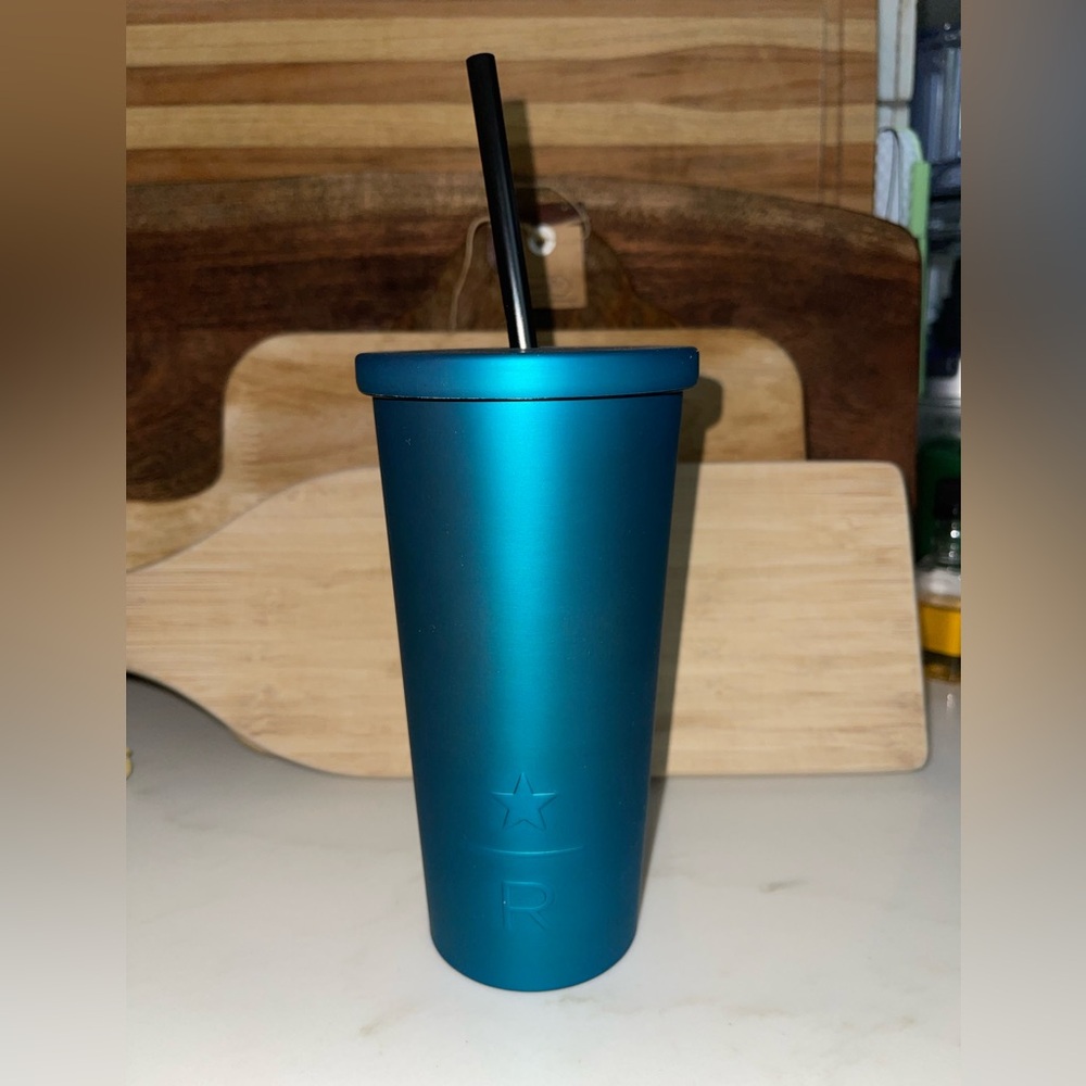 Starbucks Reserve‎ Roastery Matte Stainless Steel Teal Blue 16 Oz. Cold Cup